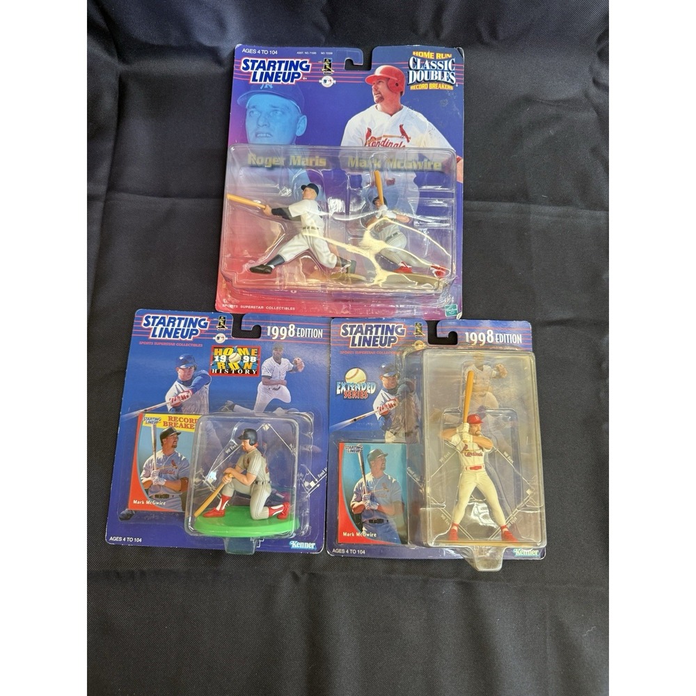 Kenner Starting Lineup Mark McGwire Roger Maris Action Figures Lot of 3 97-98